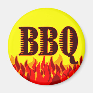 Imã CHURRASCO de Chamas Vermelhas Dizendo