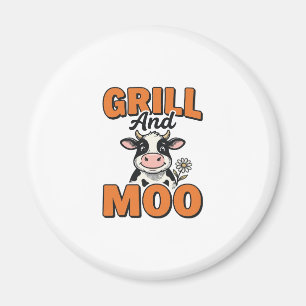 Imã Churrasco De Vaca Engraçada E Design De Camiseta V