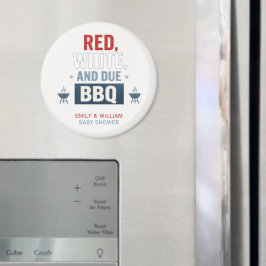 Imã Churrasco Vermelho Branco e Devido para Chá de Beb