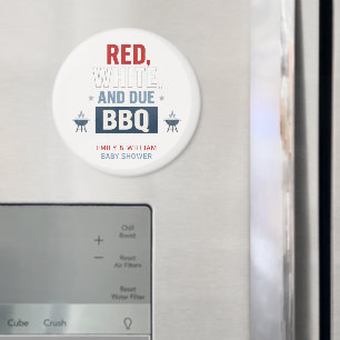 Imã Churrasco Vermelho Branco e Devido para Chá de Beb
