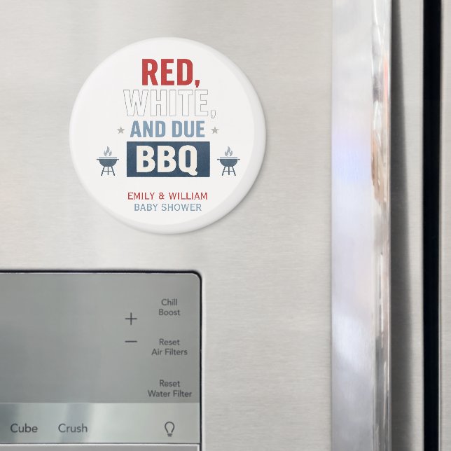 Imã Churrasco Vermelho Branco e Devido para Chá de Beb (In Situ (Fridge))