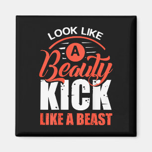 Imã Chute Como Uma Fera, Camiseta de Kickboxing, Camis
