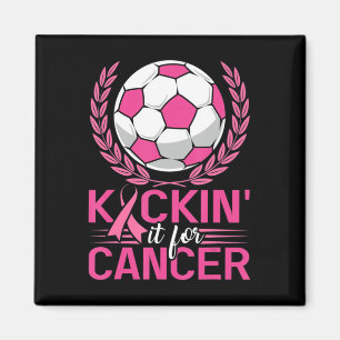 Imã Chute-o para Cancer Futebol Rosa Fita Fita Mama