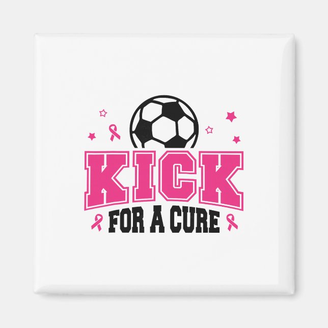 Imã Chute Para Uma Cura Futebol Conscientização do Cân (Frente)