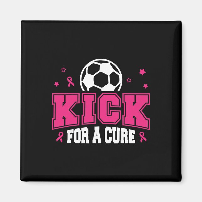 Imã Chute Para Uma Cura Futebol Conscientização do Cân (Frente)