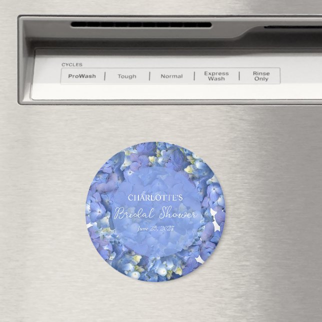Imã Chuva Azul de Hortênsias Personalizada para Chá de (In Situ (Dishwasher))