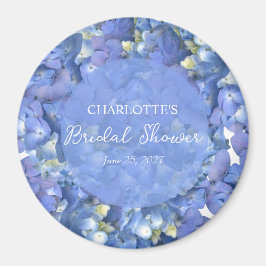 Imã Chuva Azul de Hortênsias Personalizada para Chá de