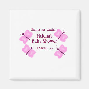 Imã Chuva de bebe borboleta Rosa watercolor adicionar