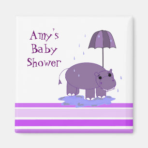 Imã Chuva de Bebê Hipopótamo Roxo