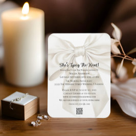 Ímã Chuva de Casamento com Tema de Laço Elegante e Sim