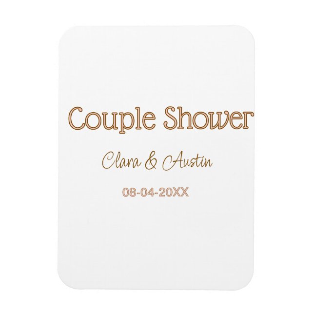 Ímã chuva de presentes casal nome data marrom rosa pas (Vertical)