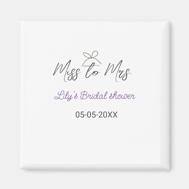 Imã Chuva de presentes de Miss para Mrs adicionar nome (Frente)