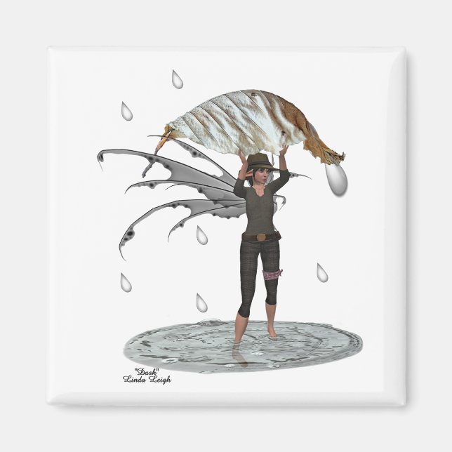 Imã Chuva Fada De Menino Com Magneta Folha (Frente)