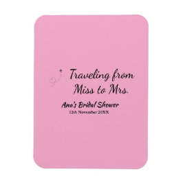 Ímã Chuveiro de noiva de viagem adicione nome data sen