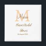 Imã Chuveiro de noiva monograma laranja adicionar nome<br><div class="desc">lindo design</div>