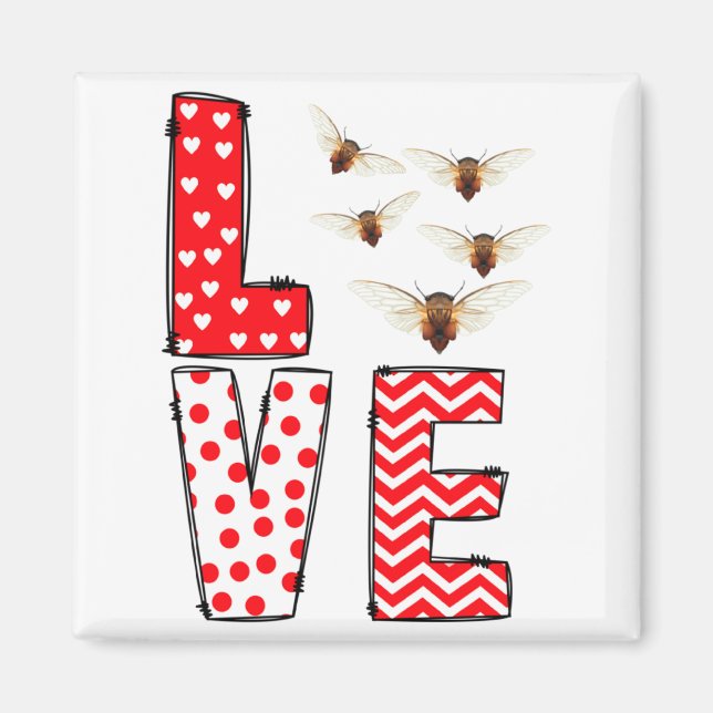 Imã Cicada Valentines Day Love Valentine Cute Hearts  (Frente)