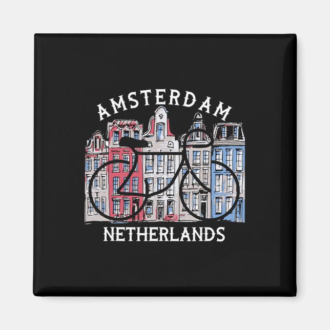 Imã Ciclismo Amsterdã Holanda Gráfico  (Frente)