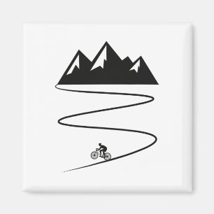 Imã Ciclismo de Montanha Retro Gráfico de Ciclista Ret