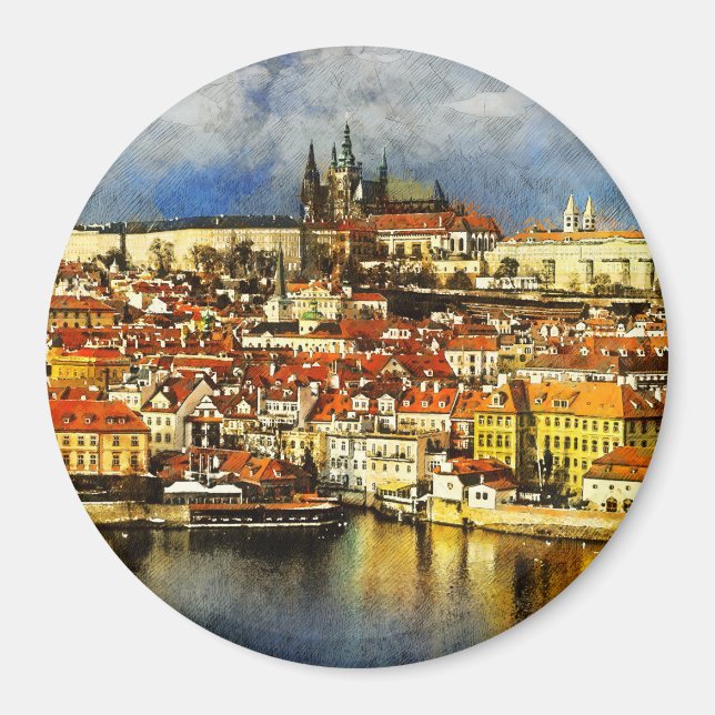 Imã Cidade Antiga de Praga (Praha) da Torre Ponte (Frente)