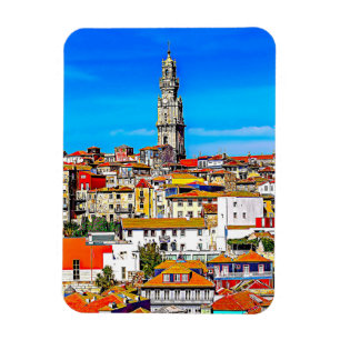 Ímã Cidade antiga do Porto com a torre Clerigos.