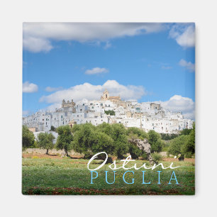 Imã Cidade branca Ostuni, ímã do texto de Puglia