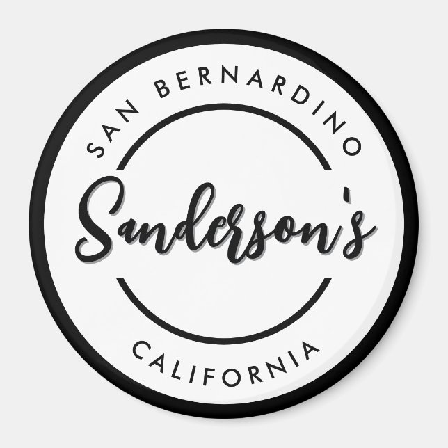 Imã Cidade Branca Preta Local Local Local Nome Circula (Frente)