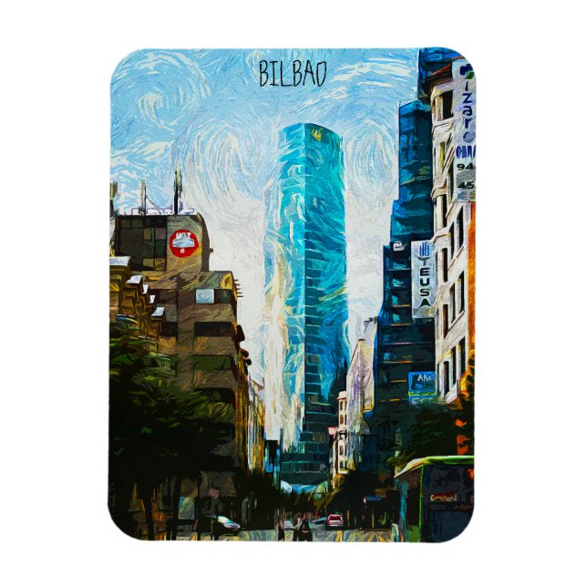 Ímã Cidade da Ilustração da Tinta de Óleo de Espanha B (Vertical)