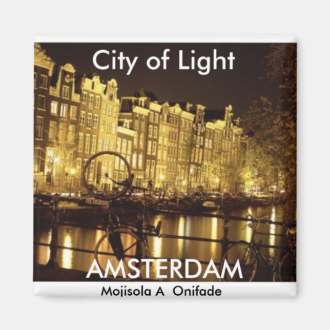Imã cidade da luz (Amsterdã) - Personalizada (Frente)