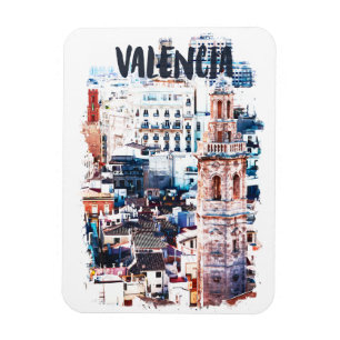 Ímã Cidade de Aquarela da Arquitetura de Espanha de Va