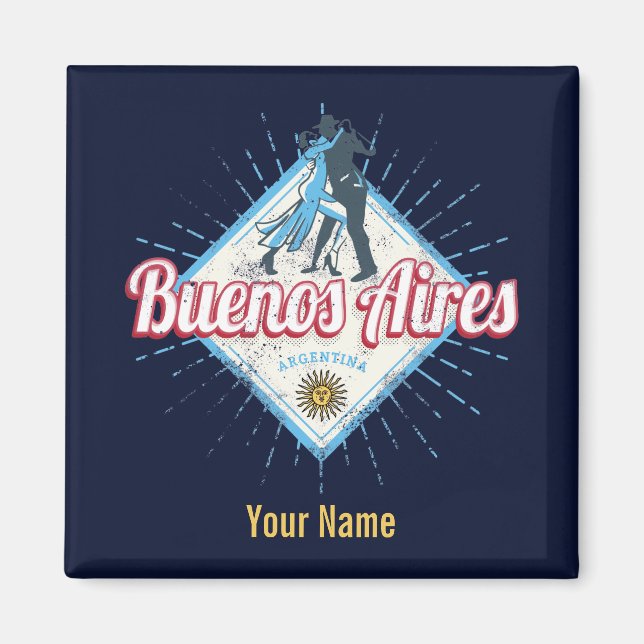 Imã Cidade de Buenos Aires Argentina Retro Tango Vinta (Frente)