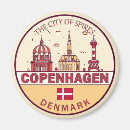 Imã Cidade de Copenhagen Dinamarca - Skyline Emblem