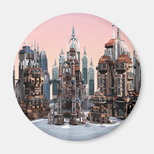 Imã Cidade de Fantasia Futurista Arte de Horizonte de