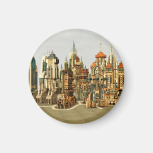 Imã Cidade de Fantasia Futurista Arte de Horizonte de