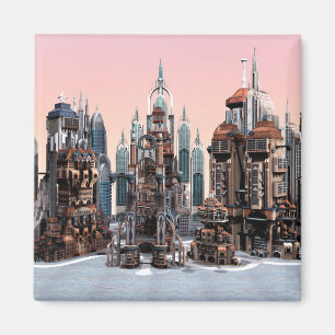 Imã Cidade de Fantasia Futurista Arte de Horizonte de