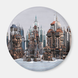 Imã Cidade de Fantasia Futurista Arte de Horizonte de