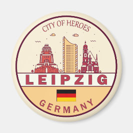Imã Cidade de Leipzig, Alemanha, Skyline Emblem