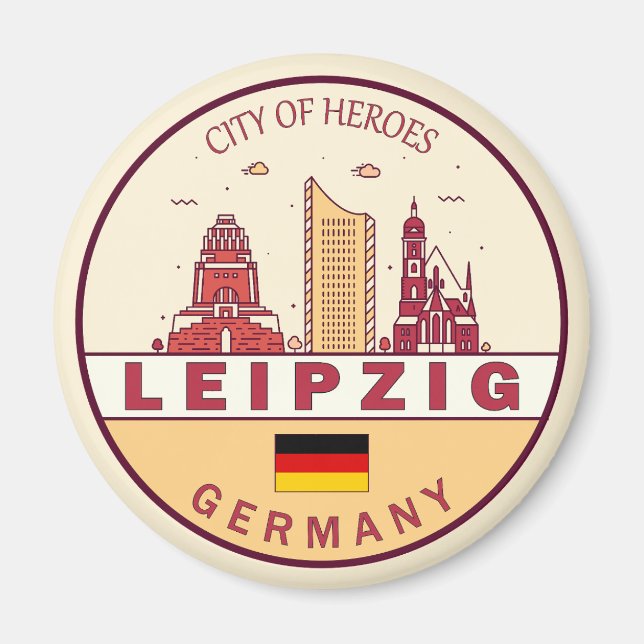 Imã Cidade de Leipzig, Alemanha, Skyline Emblem (Frente)