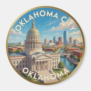 Imã Cidade de Oklahoma Oklahoma Capitólio Viagem Arte