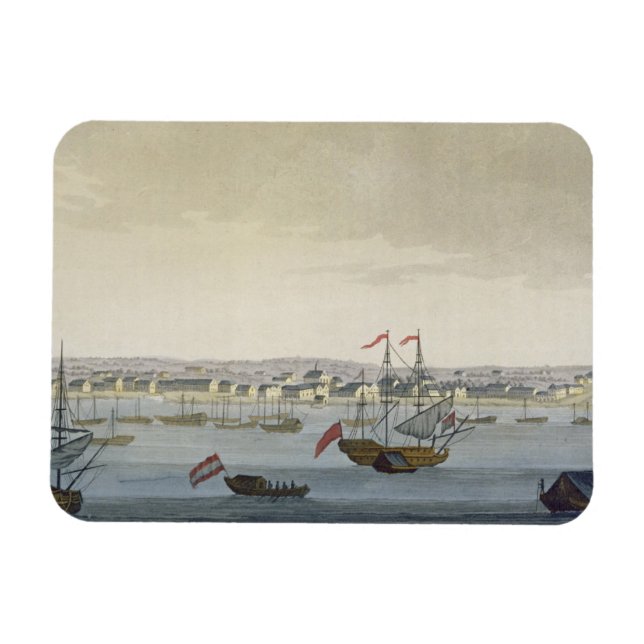 Ímã Cidade de Paramaribo (gravura a cores) (Horizontal)