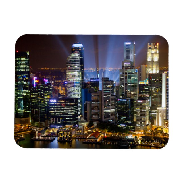 Ímã Cidade de Singapura centro à noite (Horizontal)