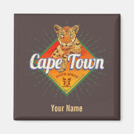 Imã Cidade do Cabo África do Sul Retro Leopard Vintage