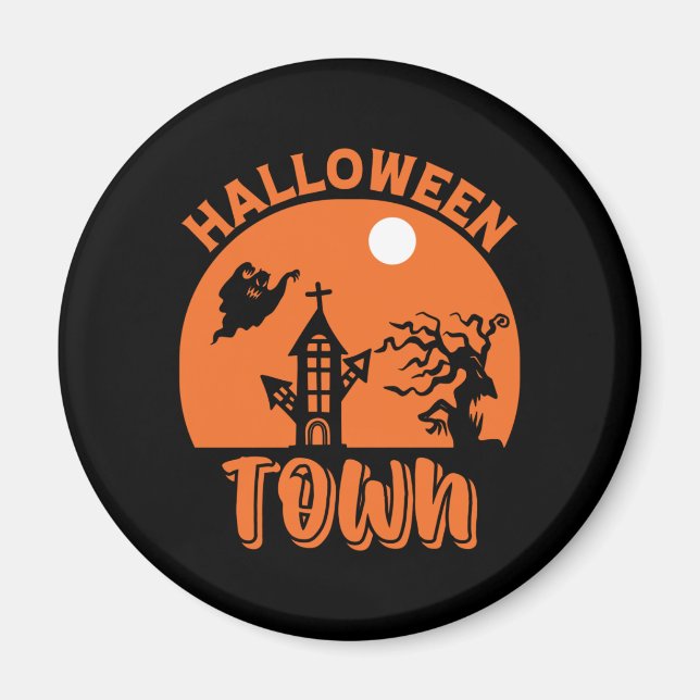 Imã Cidade do Halloween - Casa Assombrada e Abóbora (Frente)