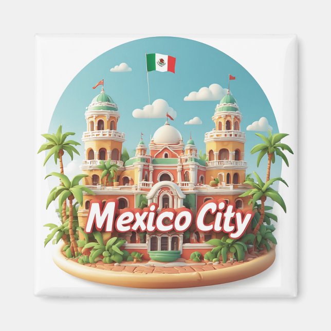Imã Cidade do México Presente de Viagem para Explorado (Frente)