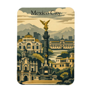 Ímã Cidade do México Viagem Vintage CDMX Minimalista