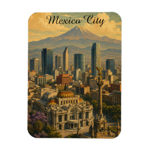 Ímã Cidade do México Vintage CDMX Viagem Retro