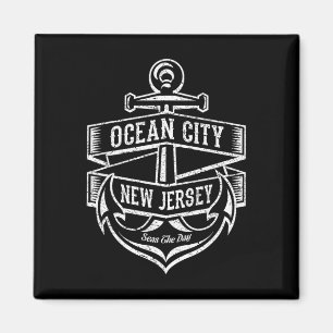 Imã Cidade do Oceano Nova Jersey Nj Design Gif Âncora