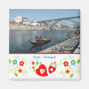 Imã Cidade do Porto pelo rio Douro e ponte de ferro