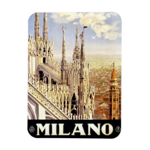 Ímã Cidade do poster de viagens italiano 1920 de Milã