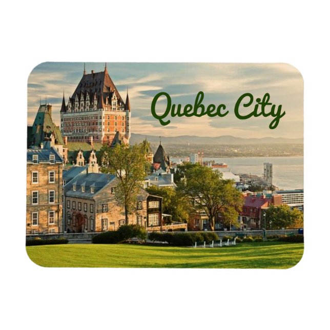 Ímã Cidade do Quebec - Canadá estilizada (Horizontal)