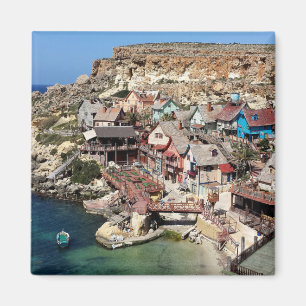 Imã Cidade famosa de Popeye com casas coloridas, Malta